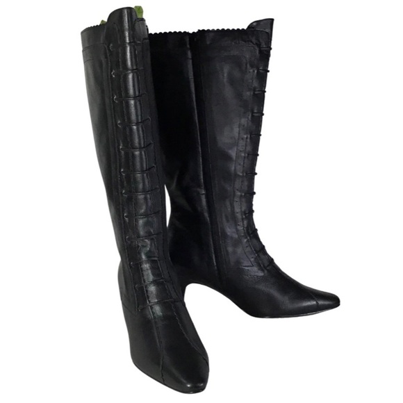 Vintage Victorian style real leather boots wide-calf - Picture 1 of 10